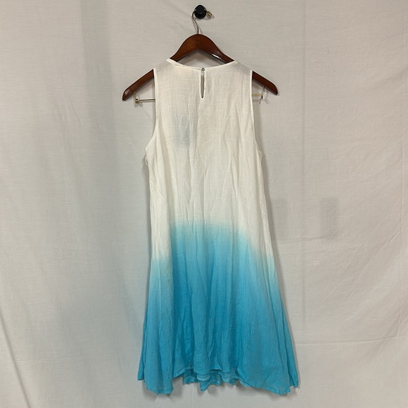 Water Lily Aqua and White Textured Sleeveless Top swim & sun - Picture 5 of 5